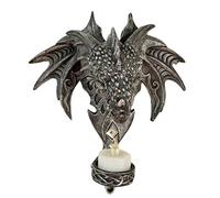 Novelty Gothic Dragon Head Candle Holder with LED Light Candle Wall Plaque Fantasy Art