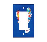 Novelty Graffiti Doves Decorative Light Switch Cover Plate 1 Gang Single Rocker, Funny World Peace Theme Electrical Faceplate for Kitchen Bathroom, Birds Switchcover Decor