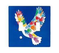 Novelty Graffiti Doves Decorative Light Switch Cover Plate 2 Gang Double Toggle, Funny World Peace Theme Electrical Faceplate for Kitchen Bathroom, Birds Switchcover Decor