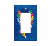 Novelty Graffiti Doves Decorative Light Switch Cover Wall Plate 1 Gang Single Rocker, Funny World Peace Theme Electrical Faceplate for Kitchen Bathroom, Birds Switchcover Decor