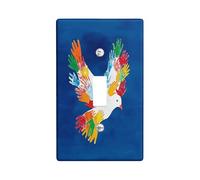 Novelty Graffiti Doves Decorative Light Switch Cover Wall Plate 1 Gang Single Toggle, Funny World Peace Theme Electrical Faceplate for Kitchen Bathroom, Birds Switchcover Decor
