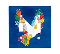 Novelty Graffiti Doves Decorative Light Switch Cover Wall Plate 2 Gang Double Toggle, Funny World Peace Theme Electrical Faceplate for Kitchen Bathroom, Birds Switchcover Decor