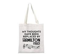 Novelty Hamilton Musical Gift My Thoughts Have Been Replaced by Hamilton Lyrics Talk Less Smile More Shopping Bag (Hamilton Shopping EU)