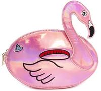 Novelty Handbags, Fun Shaped Purse Chain Strap Glitter Holo Tween Style (Flamingo Floaty)