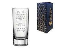 Novelty Hi Ball Gin and Tonic Vodka Glass - Roses are Vodka, Violets are Vodka, I Like Vodka Vodka - Engraved