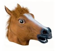 Novelty Horse Head Mask Funny Animal Headgear for Halloween, Realistic Equine Cover with Adjustable Strap, Breathable Vinyl Costume Prop for Adults And Kids(Horse Head)