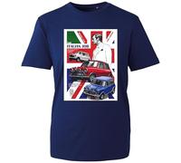 Novelty Italian Job T-Shirt, Funny Cooper Car Retro Movie Themed Heist Shirt, Gift Unisex Tee Top (Navy, L Years)