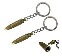 Novelty Keyrings Gift Set for Parents & Kids Fun & Unique Keychains: Teddy Bear, Bullet, Gear Stick, Heart & More Cool Accessories for Bags, Gifts for Mum, Dad, Boys & Girls (Bullet, 2)