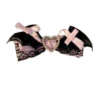 Novelty Lace Bows Braid Holder Bat Wing Hair Clip Female Halloween Headdress