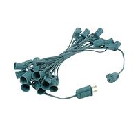 Novelty Lights, Inc. C92512-GR Commercial Grade Christmas Stringers, Intermediate Base (C9/E17), 12 Spacing, Green Wire, 25' Long (25 Sockets) by Novelty Lights