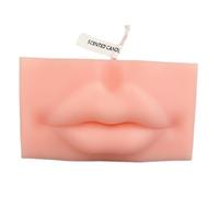 Novelty Lip Shaped Candle Soy Blend Wax Funny Gift Candle for Desk Decor Valentine's Day Gift Creative Home Decoration 11.8x4.5x6.5cm 215g (Pink)