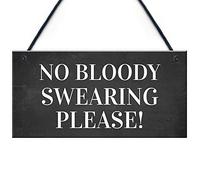 Novelty Man Cave Sign NO SWEARING Plaque Funny Shed Sign Gift For Men