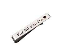 Novelty Mens Tie Clip for Wedding Graduation Gift for Him Son Grandson Birthday Christmas Gift Tie Clips for Dentist Pilot, silver, S