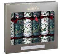 Novelty Merry Moments Luxury Christmas Crackers 6pk - Get the Table Ready for Christmas Dinner - Each Cracker Contains a Plastic Gift, a Christtmas Hat and a Joke