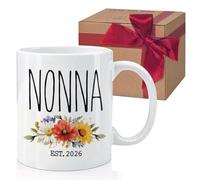 Novelty Mug Gift for Italian Grandma, Nonna Coffee Mug, New Baby Pregnancy Announcement Mug Gift for Grandma Nonna, Grandma to Be Mug Gift from Daughter, New Grandmother Future Grandma Mug 11Oz