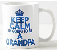 Novelty MUG ~ KEEP CALM I'M GOING TO BE A GRANDAD GRANDPA GRANDFATHER NAN NANNY NANNA GRAN GRANNY GRANDMA GRANDMOTHER 11oz size mugs - new baby shower present for soon to be grandparent (GRANDPA)
