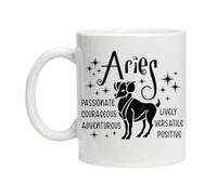 Novelty Mug Star Signs Aries Mug Zodiac Tea Coffee Cup Astrology Positive Gift Ideas Birthday Chtistmas or Any Occasion Aries March 21st to April 20th