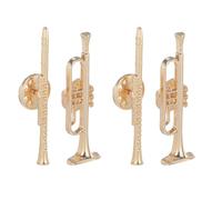 Novelty Musical Instrument Brooch 4pcs Alloy Trumpet Flute Pin