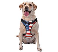 Novelty No Pull Dog Harness Adjustable red Blue White American Flag Pet Vest Soft Control Training Handle for Small Medium Large Dogs