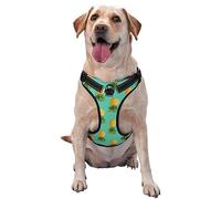 Novelty No Pull Dog Harness Adjustable Upside Down Pines Tropical Pet Vest Soft Control Training Handle for Small Medium Large Dogs