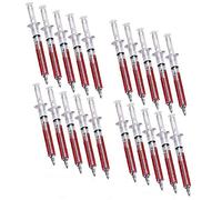 Novelty Nurse 20 fake 'Blood' Syringe Pens Black Ink Bulk Value Pack with Refills