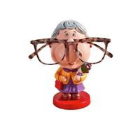 Novelty Old Man & Woman Eyeglass Holder Stand - Comic Spectacle Stand for Reading Glasses, Sunglasses & Eyeglasses - Unique Gift Resin Desk Organizer for Home & Office Decor