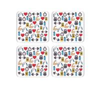 Novelty Personal Trainer Cork Coaster Set - Gifts for Personal Trainers - Set of Four (4) Square Drinks Coasters