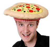 Novelty Pizza Hat I Love Fancy Dress Yellow 24 Pack