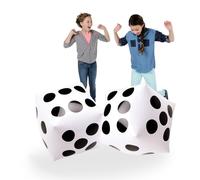 Novelty Place 13" Jumbo Inflatable Dice, Pack of 2, White and Black Giant Dice for Indoor and Outdoor Broad Game, Ludo and Pool Party…