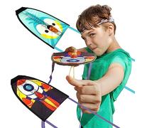 NOVELTY PLACE 2 Pack Thumb Ejection Kites Toy - Kite Launcher Slingshot Catapult Kites for Boys Girls Kids & Teens, Mini Beach Kite Easy to Launch and Fun Outdoor Flying Experience