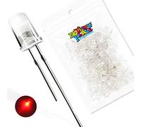 NOVELTY PLACE 5mm Red LED Diode Lights, Pack of 100 Clear Transparent DC 3V 20mA Emitting Diodes LEDs Bulb for Home DIY Science Project Electronics Components Light