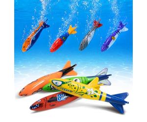 NOVELTY PLACE 8 Pcs Diving Toy Torpedo Bandits - Fun Swimming Pool Toy Game for Kids & Adults - Shark Design 8 Colors