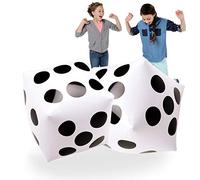 NOVELTY PLACE Giant Inflatable Dice 2 PCS, 20 Inch White and Black Jumbo Dice for Indoor and Outdoor Broad Game, Ludo and Pool Party