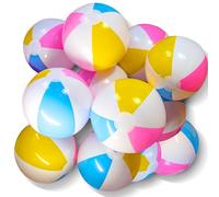 NOVELTY PLACE Inflatable Beach Balls - 12 Pack, 12" Diameter, leak-proof PVC - Summer Beach Pool Party Supplies, Fun Floating Toys