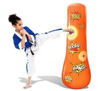 Novelty Place KID'S Inflatable Punching Bag - Kids Boxing Bag 4 Feet Tall Free Standing Buddy - Hit & Bounce Back Air Bop Toy Fun for All Ages Boys Girls Kids Fitness & Stress Relief
