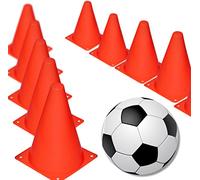 NOVELTY PLACE Multipurpose Training Cones (Set of 12), Soft & Durable Traffic Cone for Safety, Agility, Soccer, Football & Other Activities - Neon Red 7 Inch