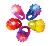 NOVELTY PLACE Party Stars Flashing LED Bumpy Jelly Ring Light-Up Toys (24 Pack)
