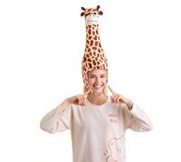 Novelty Plush Giraffe Head Hat Cute Funny Stuffed Animal Party Hat Cartoon Animal Costume Headwear Photo Props Long Giraffe Dress Up Party Headgear Cap for Halloween Christmas Fancy Dress & Cosplay