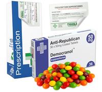 Novelty Prescription Joke Boxes with Skittles Sweets, 36g | Vegan & Vegetarian (Anti-Republican)