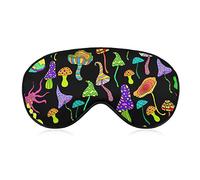 Novelty Printed Sleep Mask Eye Cover Compatible with Trippy Mushrooms Soft Blindfold Elastic Strap Night Eyeshade Travel Nap for Women Men