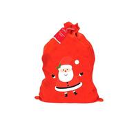 Novelty Red Felt Christmas Sacks - Fun Festive Present Bags with Santa, Snowman, Penguin & More - Xmas Stocking-Style Sacks for Kids & Holiday Decorations (Smiling Santa)