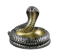 Novelty Resin Ashtray with Snake Skeleton Design Gothic Halloween Decor Cool Funny Ashtray for Smokers Unique Resin Smoking Accessory Gift for Men Desktop Office Home Bar (Silver Snake Ashtray)