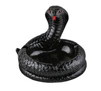 Novelty Resin Ashtray with Snake Skeleton Design Gothic Halloween Decor Cool Funny Ashtray for Smokers Unique Resin Smoking Accessory Gift for Men Desktop Office Home Bar (Black Snake Ashtray)