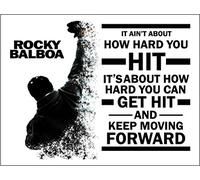 Novelty Retro Vintage Wall tin Plaque 20x15cm - Ideal for Pub shed Bar Office Man Cave Home Bedroom Dining Room Kitchen Gift - Rocky Quote Movie Film Boxing Fight Life Inspirational Metal Sign