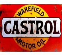 Novelty Retro Vintage Wall tin Plaque 20x15cm - Ideal for Pub shed Bar Office Man Cave Home Bedroom Dining Room Kitchen Gift - Castrol GTX Wakefield Motor Oil Garage Workshop Repair Metal Sign