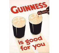 Novelty Retro Vintage Wall tin Plaque 20x15cm - Ideal for Pub shed Bar Office Man Cave Home Bedroom Dining Room Kitchen Gift - Guinness Beer Draught Bitter Stout Good For you - Decorative Sign