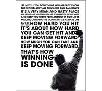 Novelty Retro Vintage Wall tin Plaque 20x15cm - Ideal for Pub shed Bar Office Man Cave Home Bedroom Dining Room Kitchen Gift - Rocky Quote Movie Film Boxing Fight Life Inspirational Metal Sign