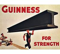 Novelty Retro Vintage Wall tin Plaque 28x20cm - Pub shed Bar Office Man Cave Home Bedroom Dining Room Kitchen Gift - Guinness Beer Draught Bitter Stout Strength - Large Decorative A4 Metal Sign