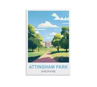 Novelty Retro Vintage Wall tin Plaque Attingham Park Shropshire Art Plaque Poster Wall Decor for Home Tool Room Bar Club Restaurant Cafe 30x40CM