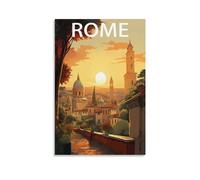 Novelty Retro Vintage Wall tin Plaque Rome Italy Sunset Landscape Art Plaque Poster Wall Decor for Home Tool Room Bar Club Restaurant Cafe 30x30cm